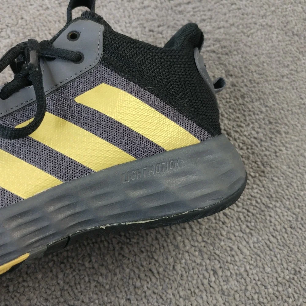 Adidas Own The Game 2.0 Boys Size 4.5 Shoes Basketball Sneakers Black Gray Gold